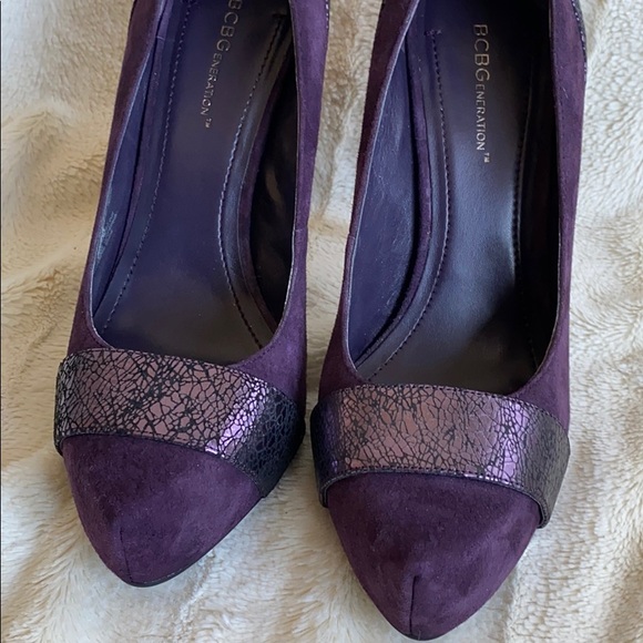 BCBG Purple Suede Platform Pumps - Picture 8 of 9